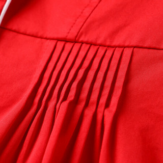 安奈儿童装女童冬装套装2020年新款女孩保暖加厚梭织脱胆棉衣风衣两件套新年红 新年红 170cm