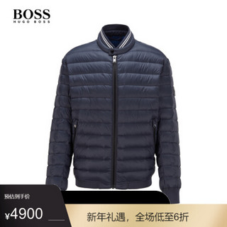 HUGO BOSS雨果博斯男士2020秋季新款环保系列轻盈羽绒服外套 402-深蓝色 54