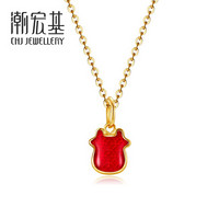 潮宏基 CHJ JEWELLERY 俏皮牛 足金黄金吊坠生肖牛女款定价 XPG30015843