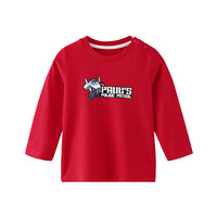 安奈儿X迪士尼超级飞侠联名系列 童装男童秋冬装长袖T恤2020新款条纹小童上衣 原力红 120cm