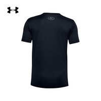 安德玛官方UA Tech Lockup男童运动训练短袖T恤Under Armour1357555 黑色001 YL