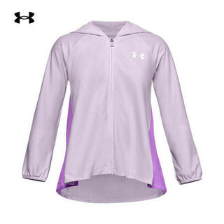 安德玛官方UA Play Up女童拉链运动针织外套Under Armour1356483 紫色570 YXL