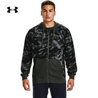 安德玛官方UA Rival Camo男子抓绒运动训练拉链外套Under Armour1357147 绿色310 L