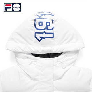 FILA FUSION 斐乐女士羽绒服2020年冬季新款连帽短款黑色保暖外套 标准白-WT（宽松版型，建议拍小一码） 160/80A/S