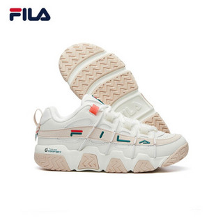 FILA 斐乐官方BARRICADE LOW篮球鞋女2021春季新款休闲低帮运动鞋商场同款 百合白/明亮白-LB 37.5