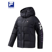 FILA ATHLETICS斐乐女士羽绒服 2020冬季新款连帽短款羽绒外套 RD宝蓝-NV 165/84A/M