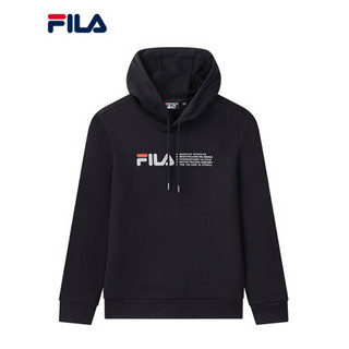 FILA 斐乐官方 男子连帽卫衣 2020冬季新款简单logo针织卫衣潮 传奇蓝-NV 175/96A/L