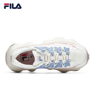 FILA 斐乐官方 JAGGER爪爪鞋老爹鞋女ins秋季新款休闲运动鞋 雪白/淡粉色-SV 38