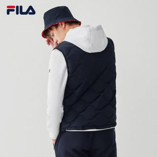 FILA 斐乐官方 男士羽绒马甲 2020年冬季新款时尚休闲白鸭绒外套 传奇蓝-NV 175/96A/L