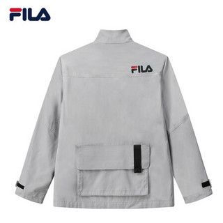 FILA 斐乐官方男士梭织外套2020秋冬新款潮流工装风衣运动外套男 板岩灰-GY 170/92A/M