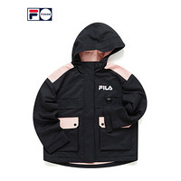 FILA FUSION 斐乐女士棉服2021春季新款宽松潮流保暖运动外套女 深黑-BK（宽松版型，建议拍小一码） 160/80A/S