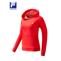 FILA ATHLETICS斐乐官方宽松连帽卫衣女子2020冬季新款运动套头衫 浅莓红-RD 165/84A/M