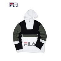 FILA FUSION 斐乐男士梭织上衣2020秋季新款连帽潮流工装套头外套 深黑-BK（宽松版型，建议拍小一码） 180/100A/XL