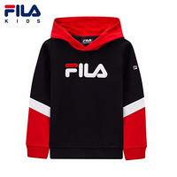 FILA 斐乐儿童中大童男童卫衣2020年秋季冬季新款时尚运动连帽卫衣 传奇蓝-NV 160