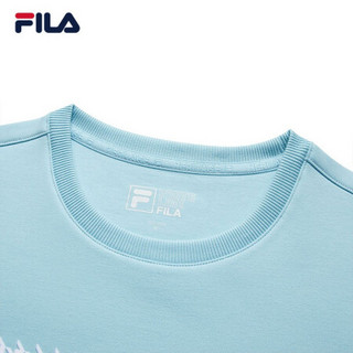 FILA 斐乐官方 女子套头卫衣 2020冬季新款千鸟格休闲简约卫衣女 普莱林蓝-LB 170/88A/L