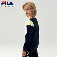 FILA KIDS 斐乐儿童套头卫衣中大童男童卫衣保暖2021年春季新款 水雅黄-YE 130