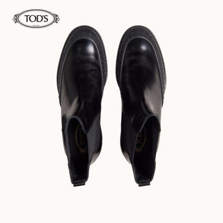 TOD'S  男士牛皮踝靴 中筒靴 靴子 礼盒礼品 黑色 43