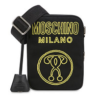 MOSCHINO 莫斯奇诺 黑色烫金double question系列 单肩包 Z1 A7405 8201  5555 男款