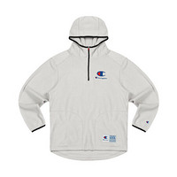 Champion2020秋冬新款男式刺绣LOGO半拉链连帽卫衣 浅灰色 M