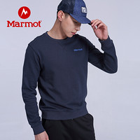 Marmot/土拨鼠20秋冬新款舒适休闲长袖圆领套头卫衣男户外 H83761 北极蓝2975 XL 欧码偏大