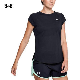 安德玛官方UA Streaker女子运动短袖T恤Under Armour1350070 黑色001 L