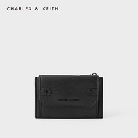 CHARLES＆KEITH2021春季CK6-50680869女士时尚迷你零钱包卡包 Black黑色 XXS