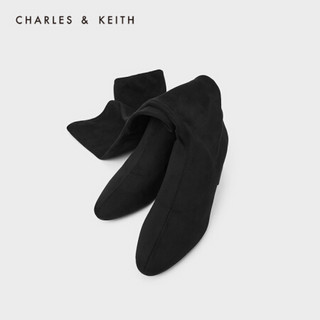 CHARLES＆KEITH2021春季CK1-90360340女士简约高跟过膝长靴 Black黑色 38