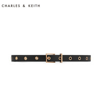 CHARLES&KEITH皮带CK4-32250225金属铆钉圆孔饰女士针扣腰带 黑色 M