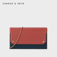 CHARLES＆KEITH2021春季CK6-10770444女士拼色翻盖单肩包钱包 Teal蓝绿色 XS