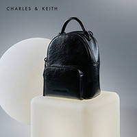 CHARLES＆KEITH2021春季CK2-60150926女士拉链手提单肩包双肩包 Black黑色 S