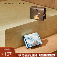CHARLES＆KEITH2021春季新品CK6-50770476女士金属扣装饰短款钱包 Khaki卡其色 XXS