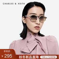 CHARLES＆KEITH2021春季CK3-21280417复古圆形女士时尚太阳眼镜 Cream奶白色