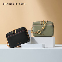 CHARLES＆KEITH2021春季CK2-81200008女士锁匙装饰单肩斜挎包豆腐包 Sage Green灰绿色 S