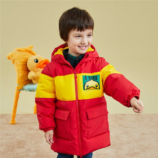 B.duck小黄鸭童装男童羽绒服冬季新款洋气中长款加厚保暖外套BF5116929 经典红 130cm