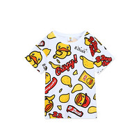 B.duck小黄鸭童装男童短袖t恤夏季新款半袖上衣儿童纯棉体恤 BF20015158 白色 120cm