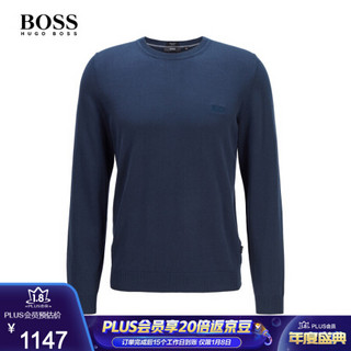 HUGO BOSS雨果博斯男士针织衫圆领套头毛衣 404-蓝色 XXL