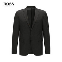 HUGO BOSS雨果博斯西服男深色时尚商务修身版西装外套50318525 001-黑色 46