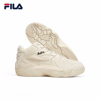 FILA 斐乐官方 JAMBALL MID暴扣男子篮球鞋 2020秋冬季新款高帮运动鞋球鞋男 米色-YS 42