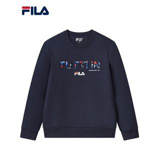 FILA 斐乐官方男子套头卫衣 2020冬季新款休闲时尚简约logo卫衣男 传奇蓝-NV 170/92A/M