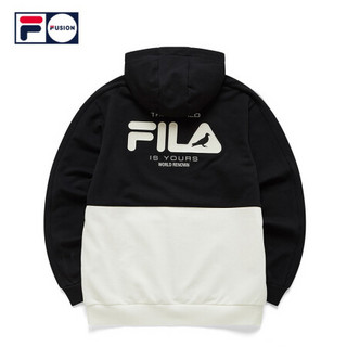 FILA FUSION斐乐连帽卫衣男子2021春季新款休闲套头衫基础版型 正黑色-BK 190/108A/XXXL