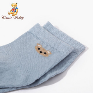 精典泰迪Classic Teddy儿童袜子男童棉质中筒袜 MP435男混色 S（6-12个月）