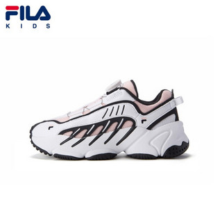 FILA KIDS 斐乐儿童中大童儿童复古跑鞋休闲2020年秋季冬季新款 嫩玫粉/斐乐白-PW-女 34码/内长21.5cm