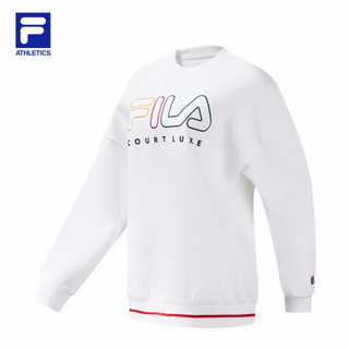 FILA ATHLETICS斐乐女子套头卫衣2021春季新款运动透气弹力卫衣女 玉石白-WT 180/96A/XXL