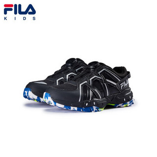 FILA斐乐童鞋男童女童户外运动鞋2020年冬季新款休闲儿童跑步鞋子 黑色-BK 33码/内长20.5cm