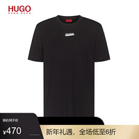 HUGO BOSS雨果博斯男士2020秋季新品艺术图案装饰棉质 001-黑色 M