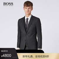 HUGO BOSS雨果博斯西服男商务休闲长袖西服外套50405629 001-黑色 44