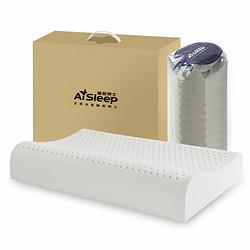 睡眠博士（AiSleep）泰国乳胶枕头天然橡胶夏季枕芯护颈椎枕 60*40*10/12cm（人体工学）+凑单品