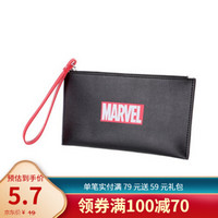 名创优品（MINISO）Marvel漫威 零钱包 迷你拉链钱袋休闲手包 漫威字母手拿包,黑色 *7件