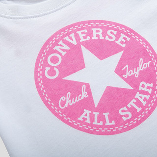 CONVERSE 匡威 女童针织短袖衫 纯白色 100(3T)cm