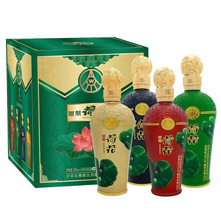 WULIANGYE 五粮液 国鼎 荷花酒 52%vol 浓香型白酒 500ml*4瓶 礼盒装